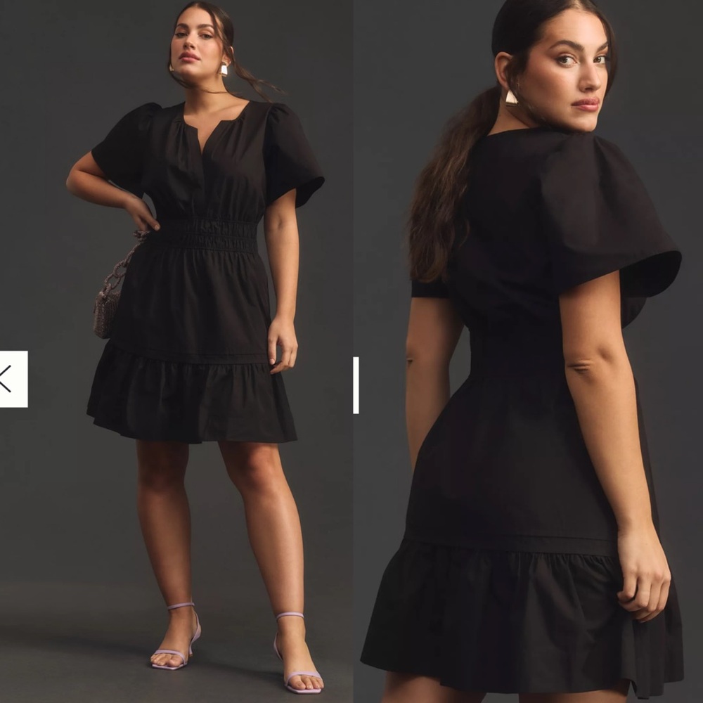 Anthropologie The Somerset Black Mini Dress Size XL NEW! New with tags!